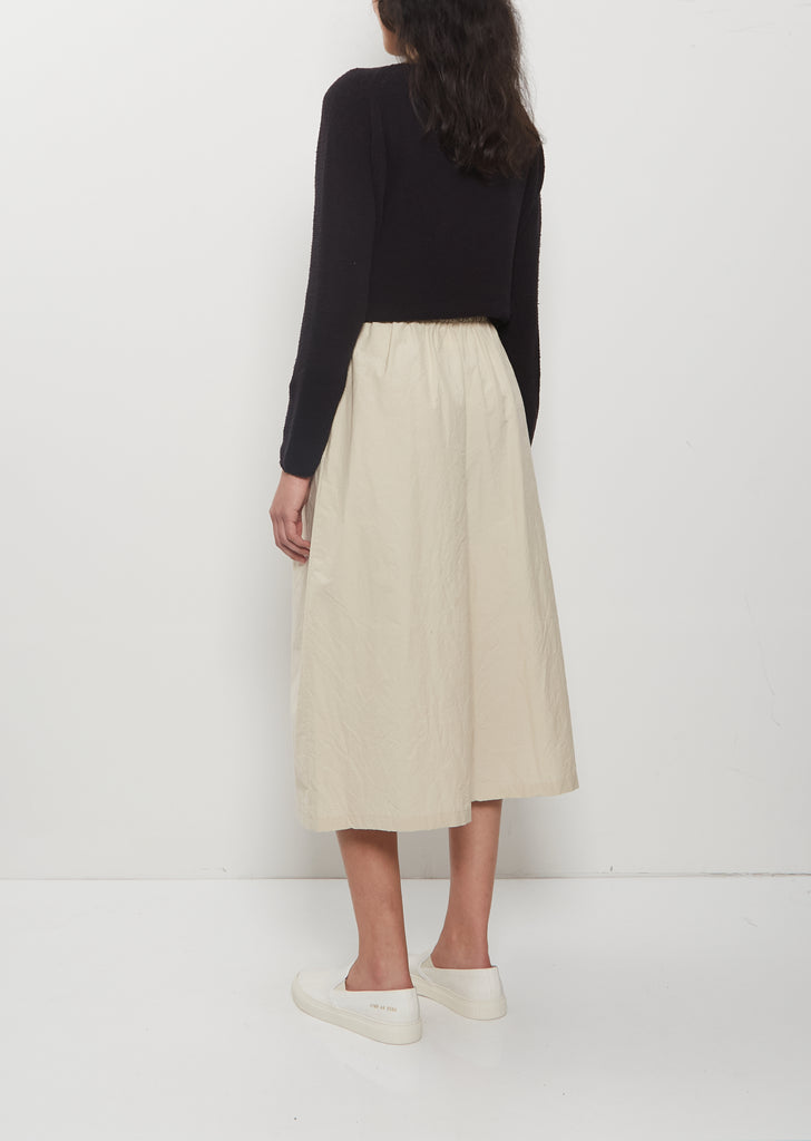 Technical Cotton Wide Trousers — Cappuccino