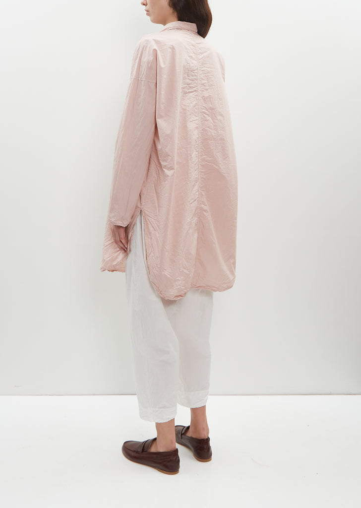 Long Collar Tissue Cotton Shirt — Petal Pink
