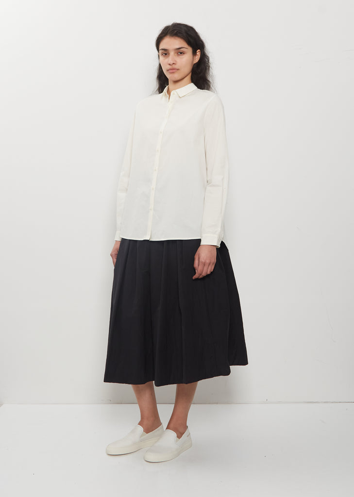 Mini Collar Cotton Shirt — Meringue