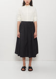 Technical Poplin Gathered Skirt — Black