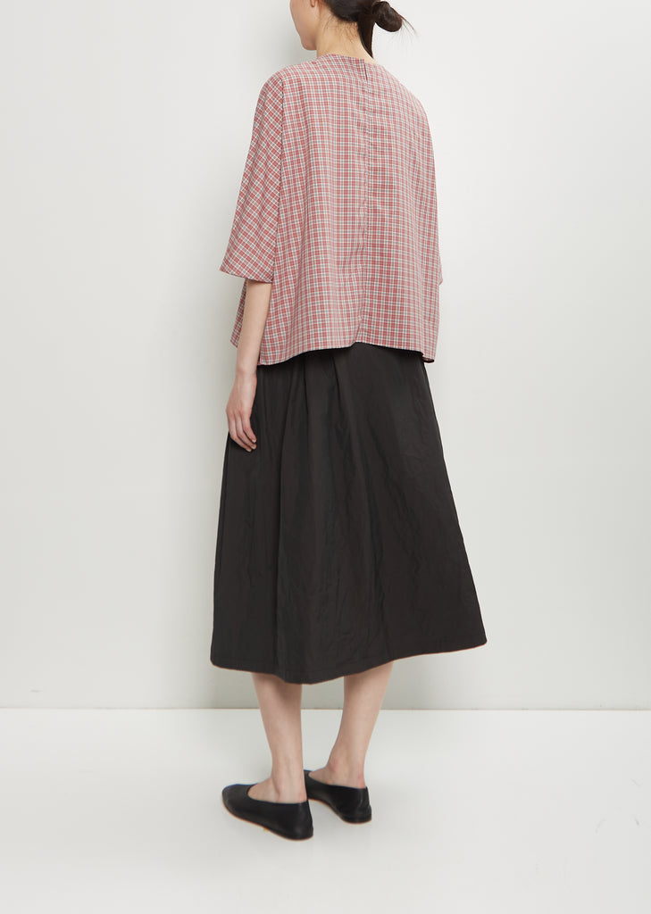 Cotton Plaid Boxy Top