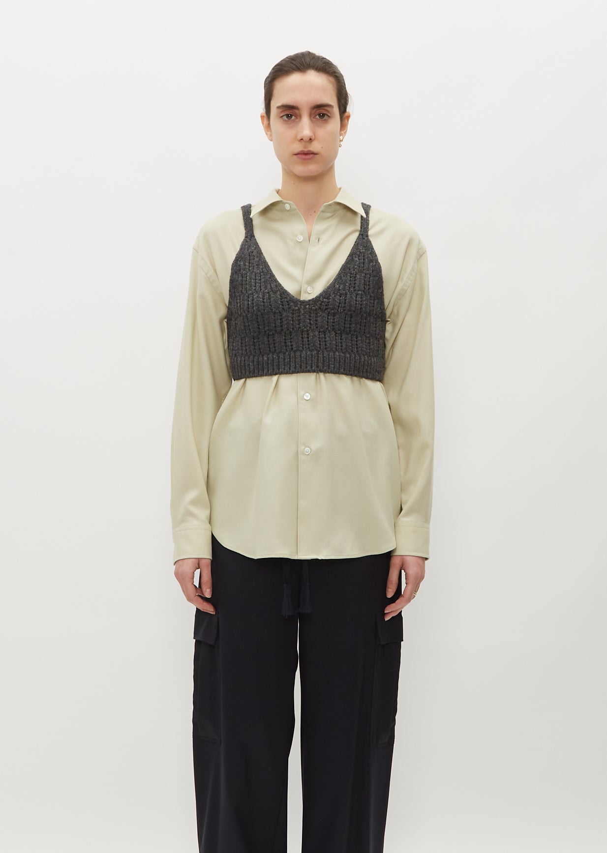 Wool Cord Rib Knit Camisole – La Garçonne Wool Cord Rib Knit Camisole – La Garçonne