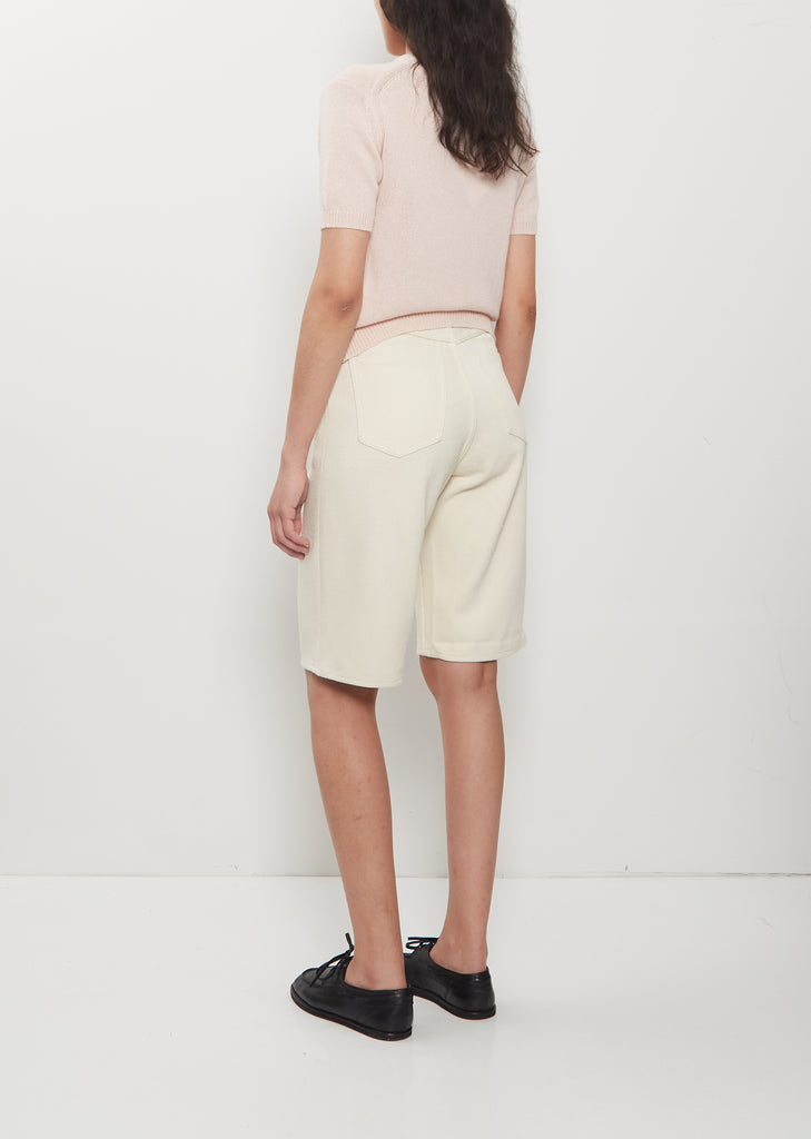 Silk Denim Wide Shorts