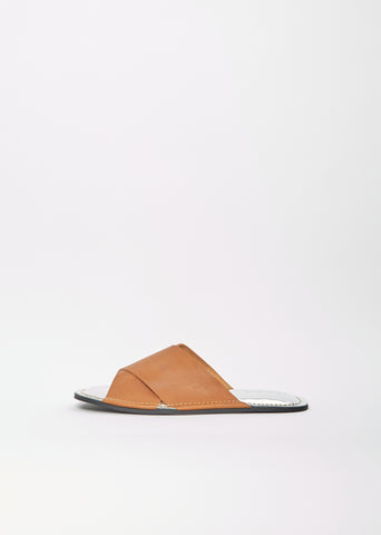 Flat Leather Strap Sandal