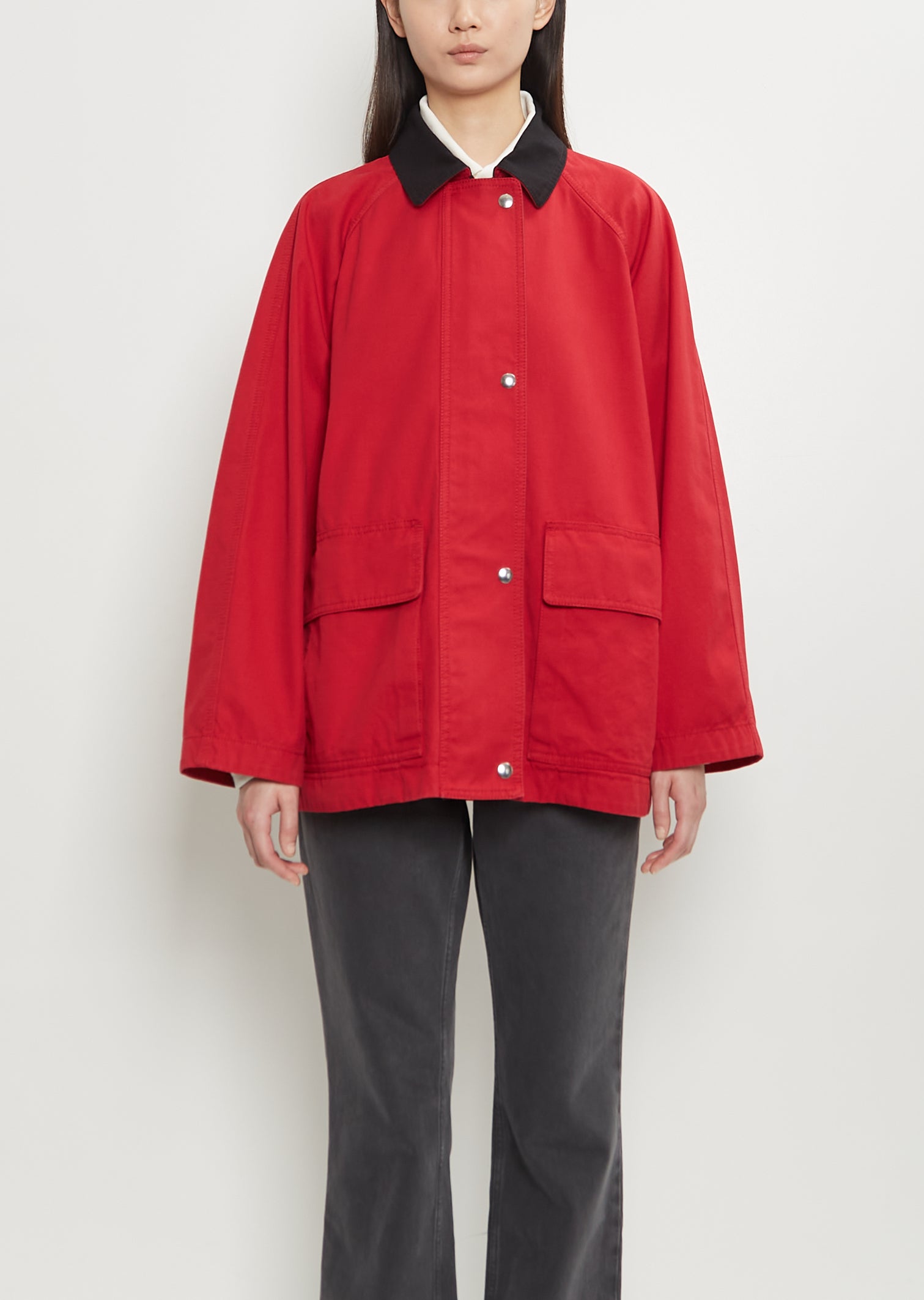 【関税&送料込】The Row Giubbotto Elodianna In Cotone Elodianna Cotton Jacket — Red – La Garçonne