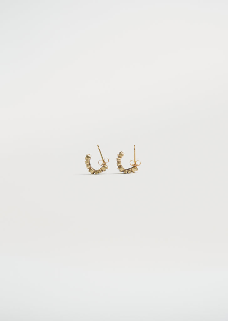 Bijoux Tsubu Mini Hoops Brown Diamond Earrings