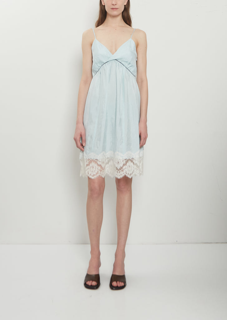 Fluid Twill Lace Hem Slip Dress La Garonne Fluid Twill Lace Hem Slip Dress La Garonne