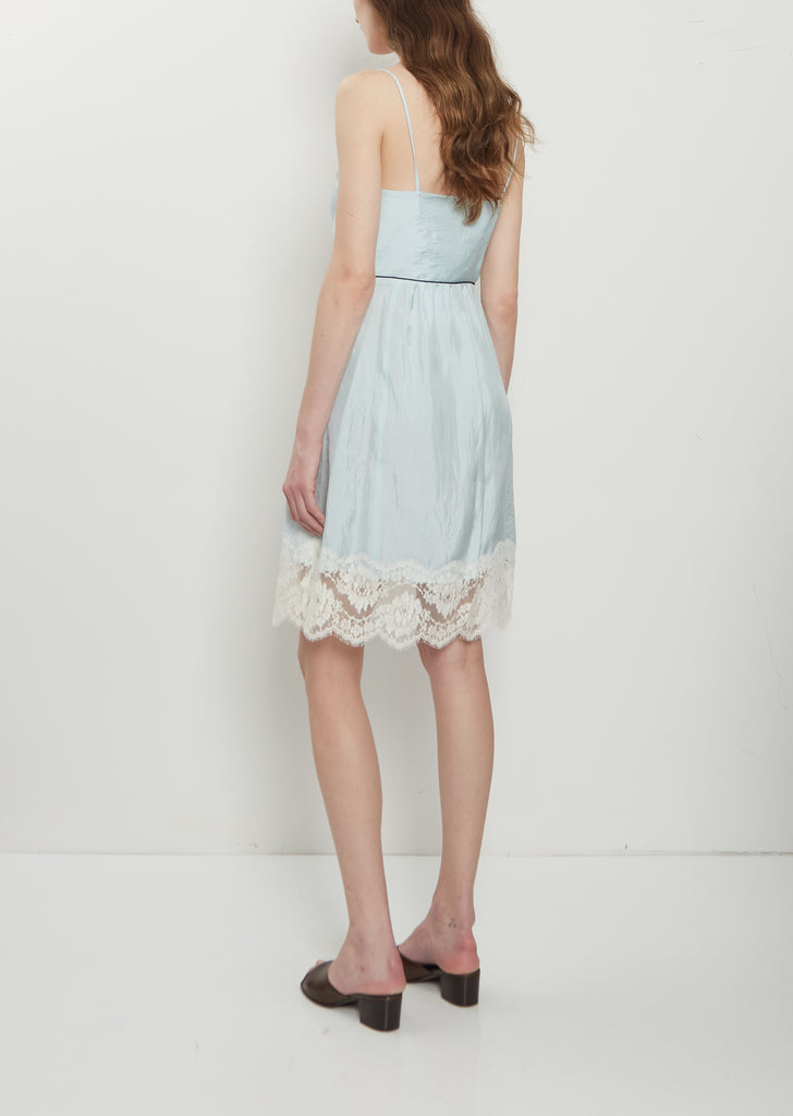 Fluid Twill Lace Hem Slip Dress
