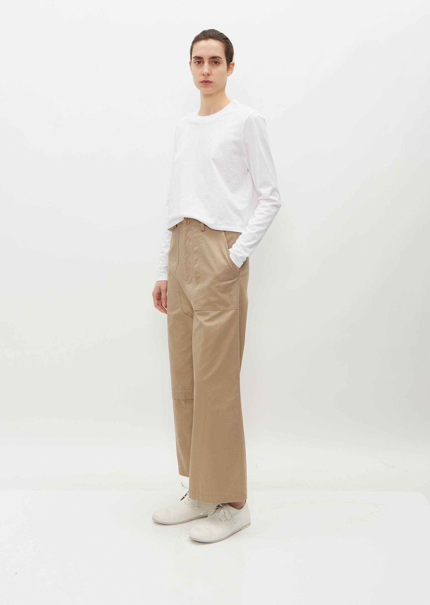 Buy Coffee Brown Straight Pants In Cotton Flax Online - W for Woman