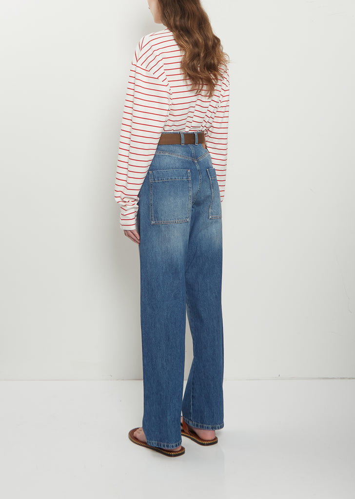 Belt Denim Trousers