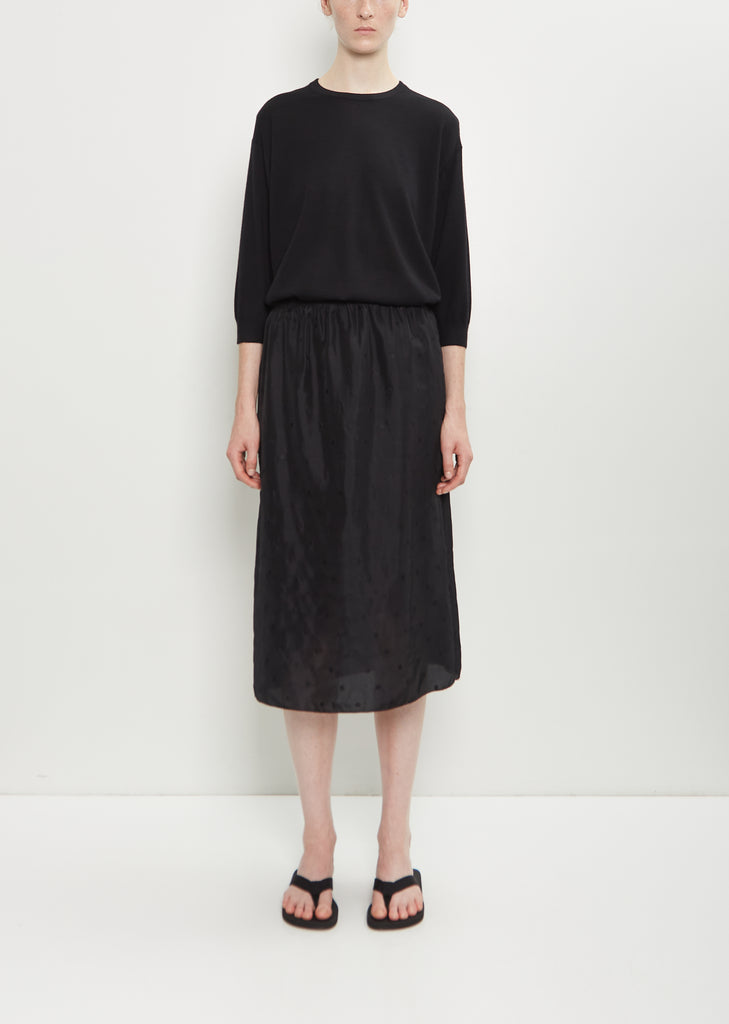 Embroidered Dot Silk Slip Skirt