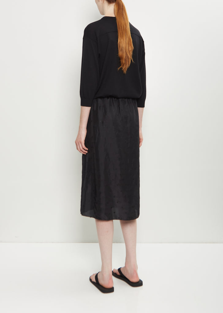 Embroidered Dot Silk Slip Skirt