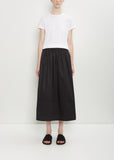 Cotton Gathered Skirt — Black