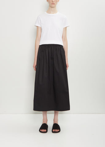 Cotton Gathered Skirt — Black