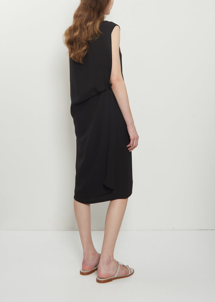 Drape Back Silk Dress