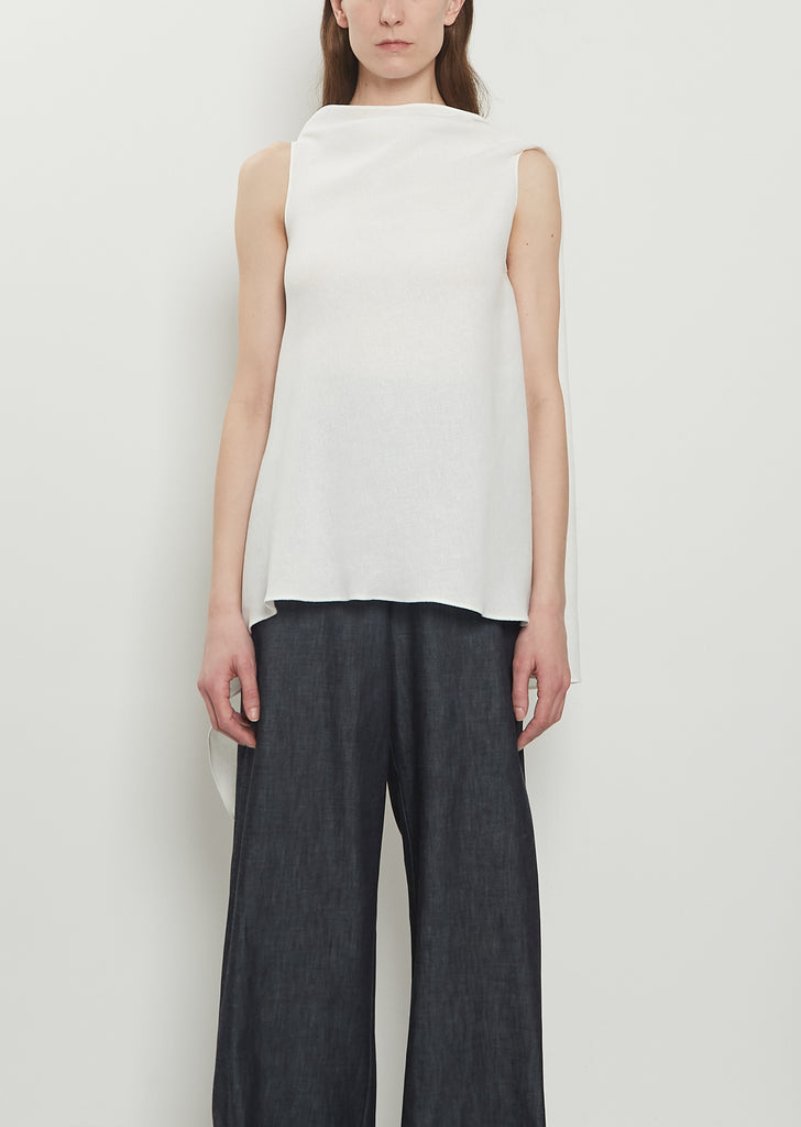 Linen Crepe Asymmetric Top