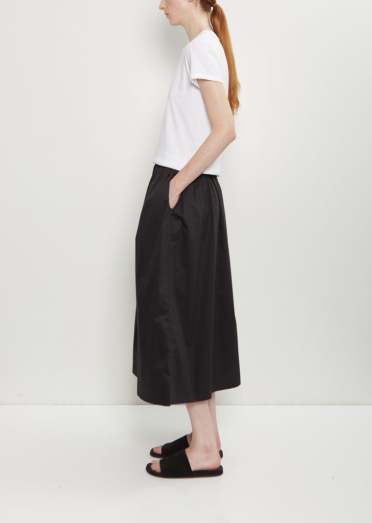 Cotton Gathered Skirt — Black