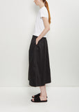 Cotton Gathered Skirt — Black