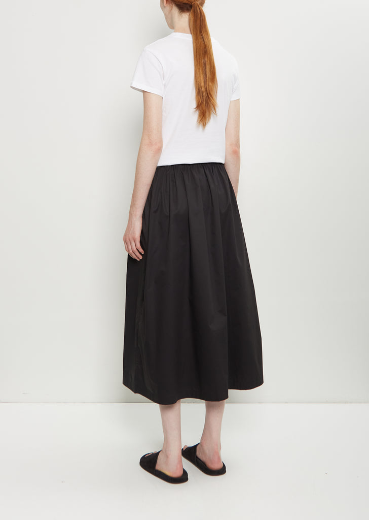 Cotton Gathered Skirt — Black
