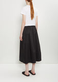 Cotton Gathered Skirt — Black