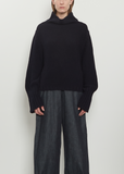 Cotton Knit Kimono Sleeve Sweater — Midnight