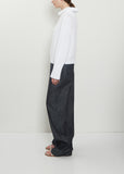 Cotton Knit Kimono Sleeve Sweater — White