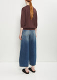 Cashmere Wool Elbow Crew — Espresso