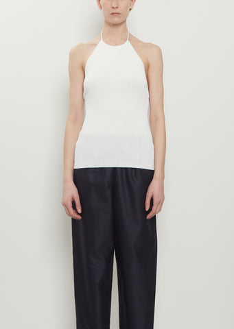 Ribbed Knit Open Back Top