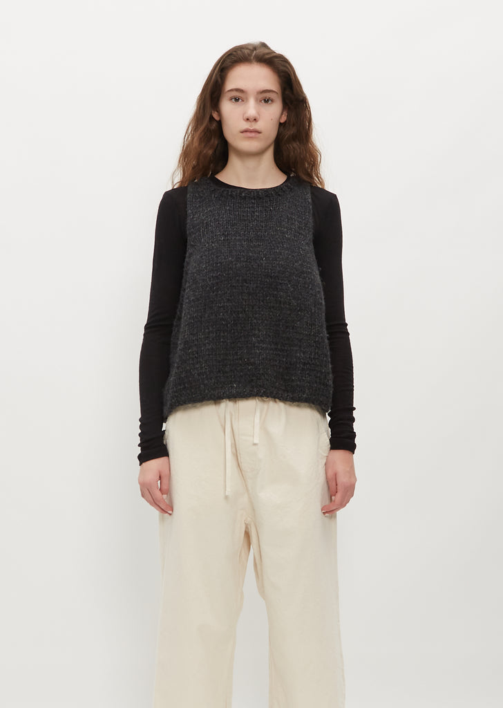 Hand Knit Alpaca and Wool Vest — Slate
