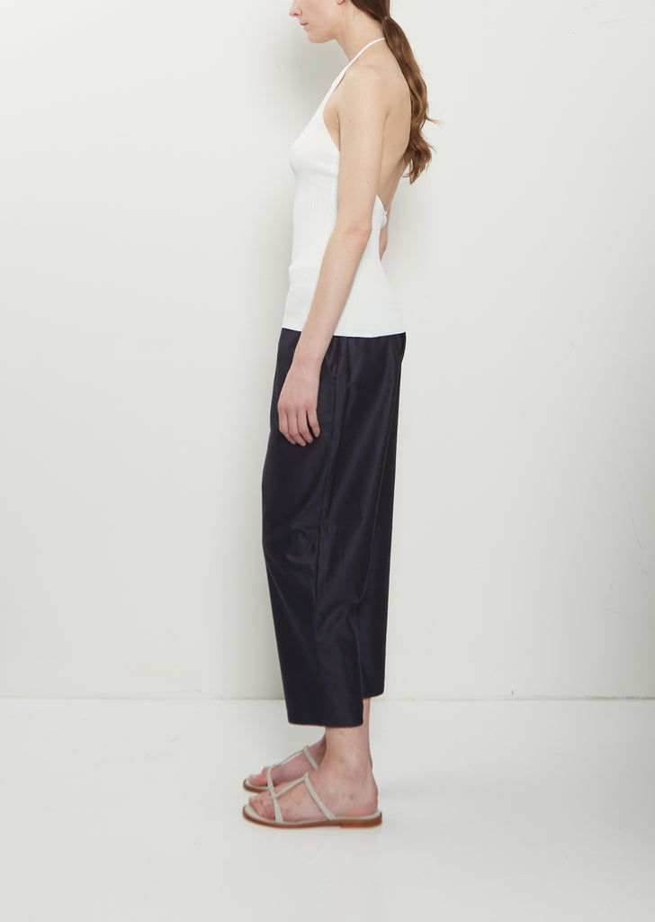 Ribbed Knit Open Back Top