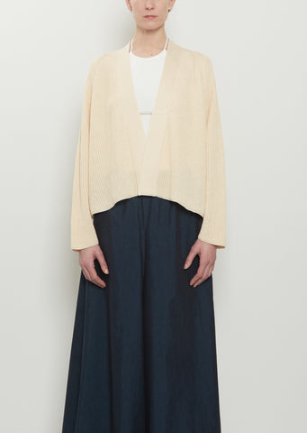 Short Ribbed Raglan Cardigan