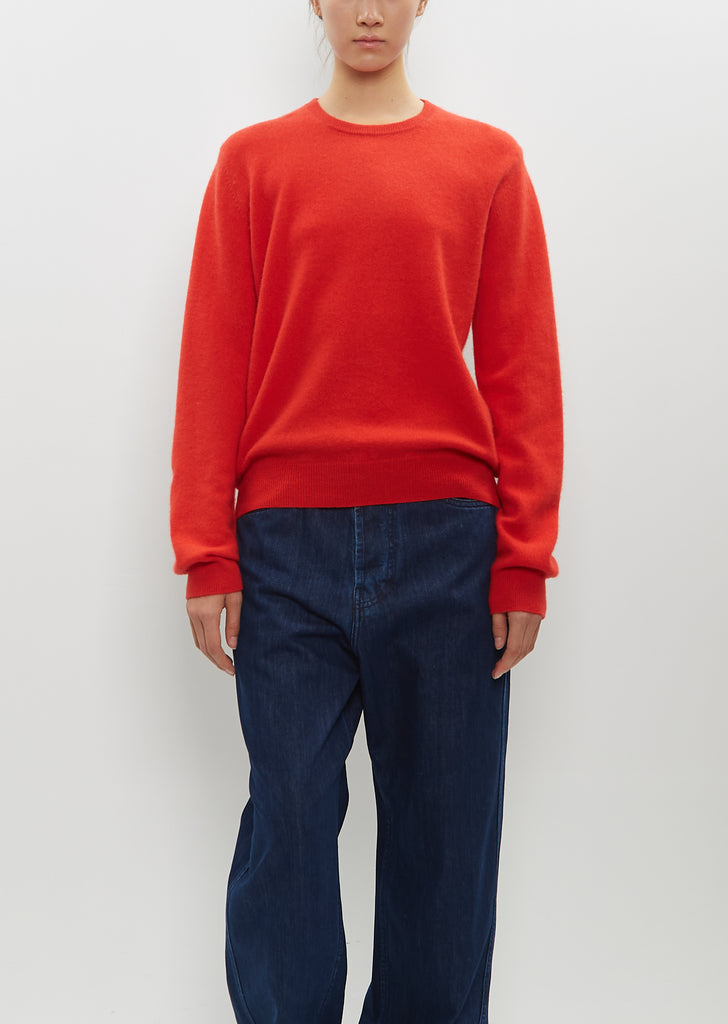 Mini R-Neck Sweater — Faded Red