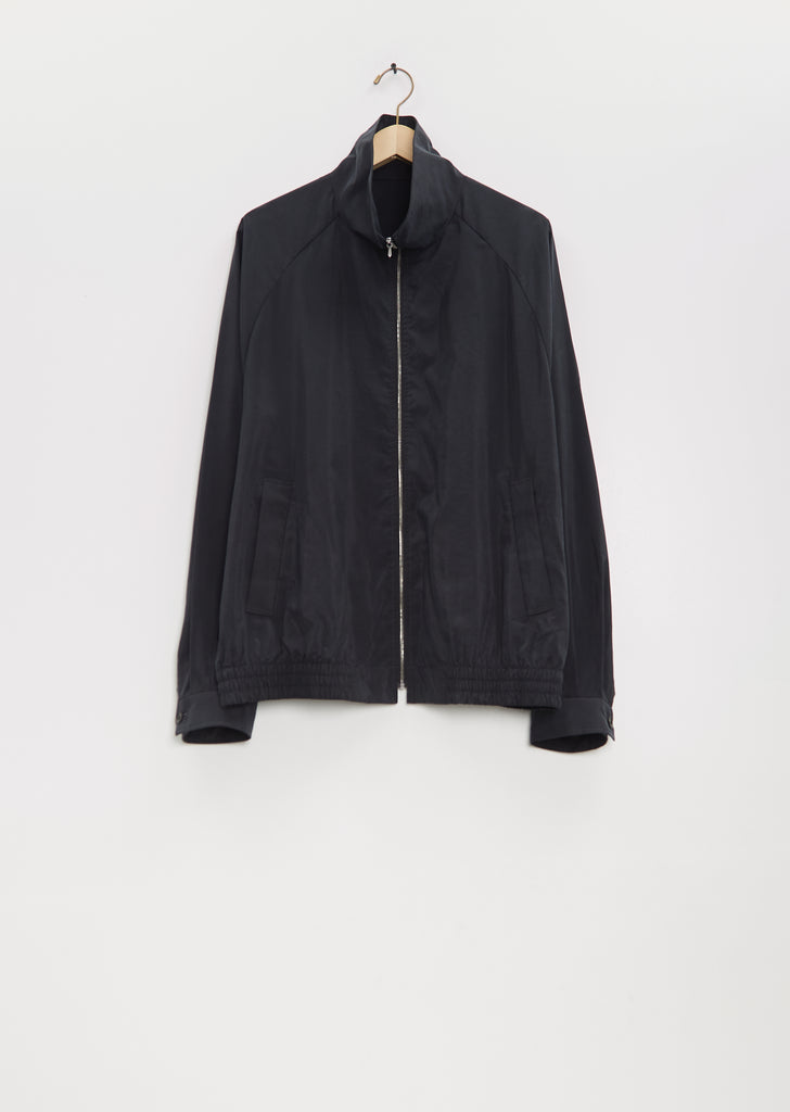 Silk Nylon Zip Up Blouson
