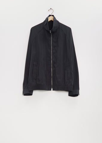 Silk Nylon Zip Up Blouson
