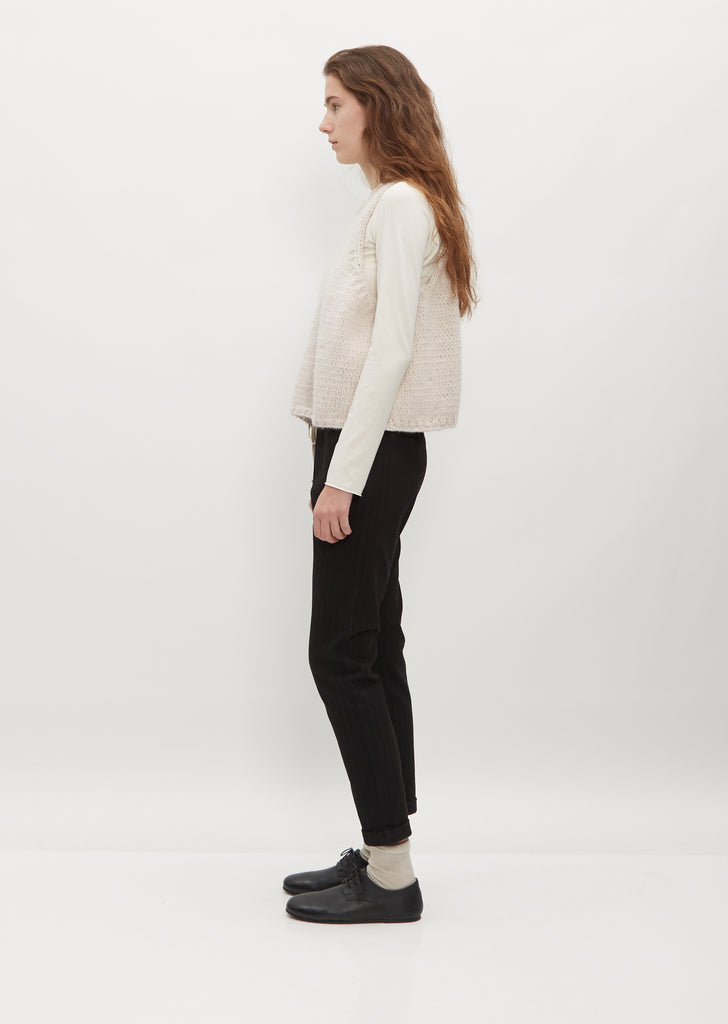 Hand Knit Alpaca and Wool Vest — Fog