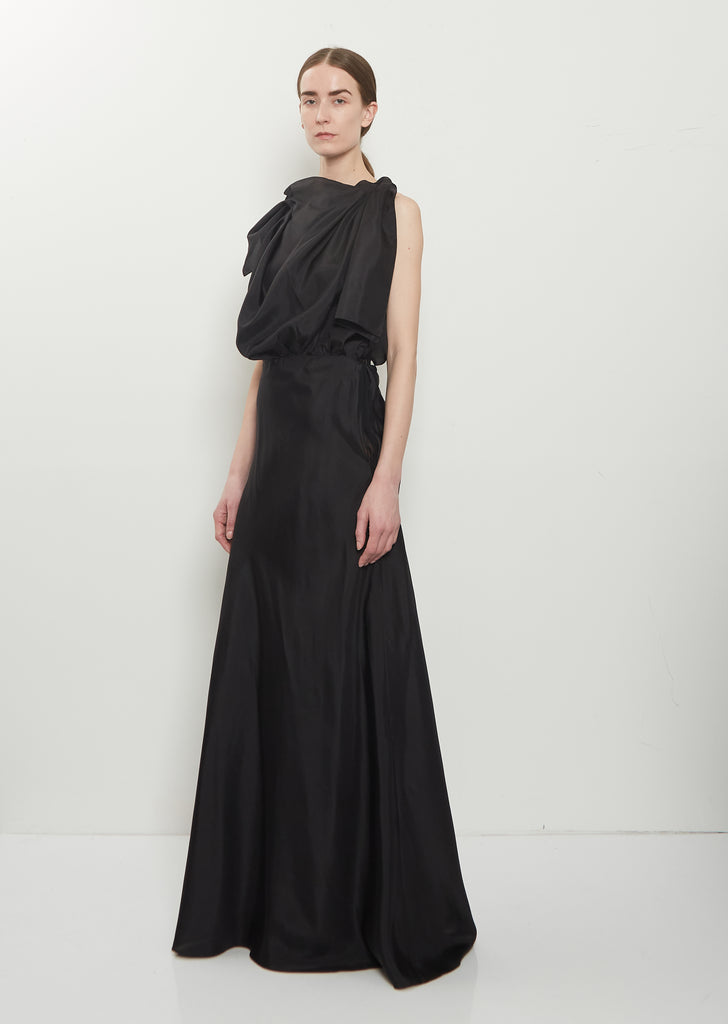 Apron Wrap Silk Dress