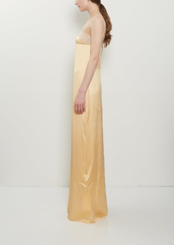 Silk and Lace Column Dress