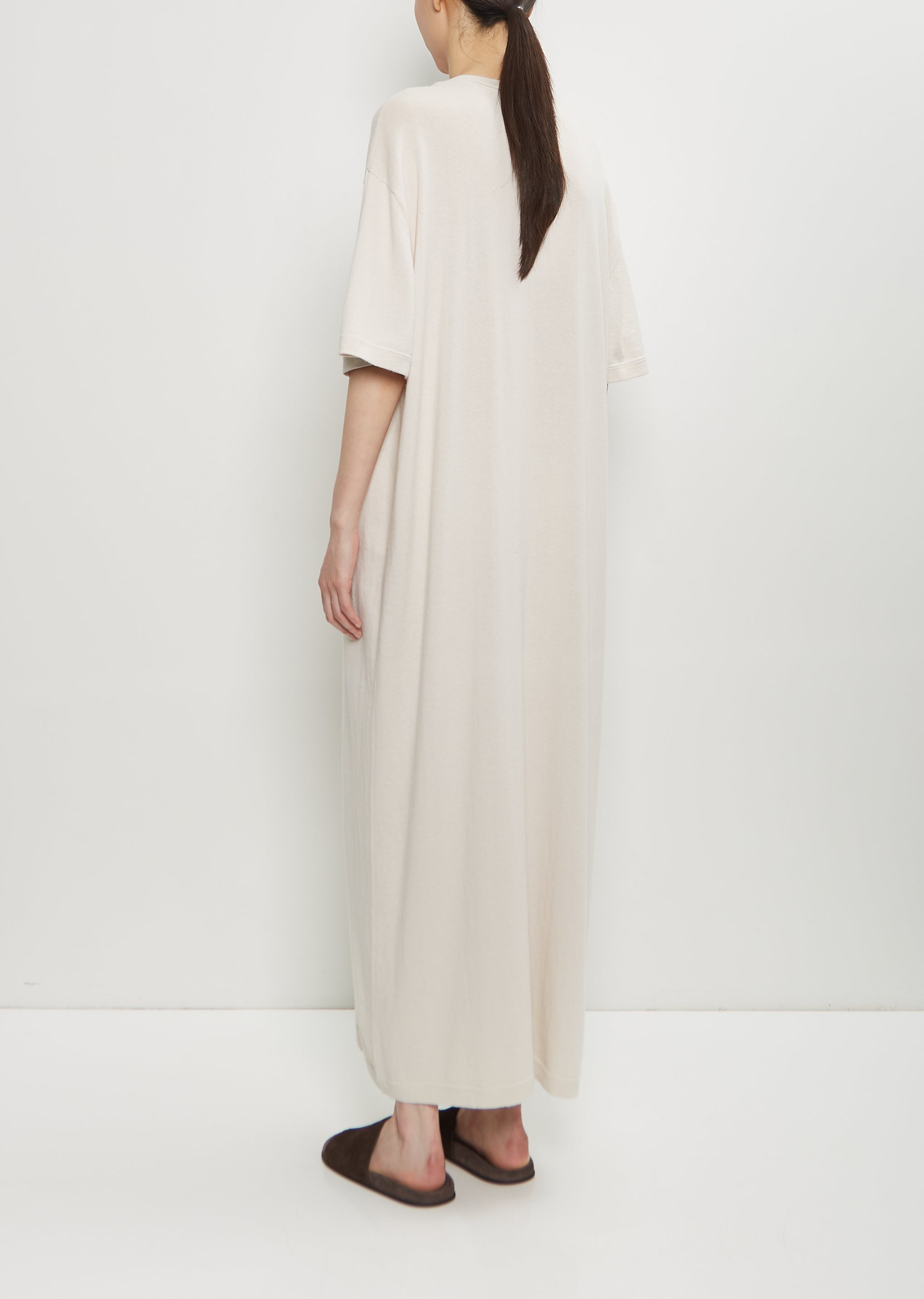 white cashmere dress its elevated with a flat Women's Long Sleeve Cashmere Blend