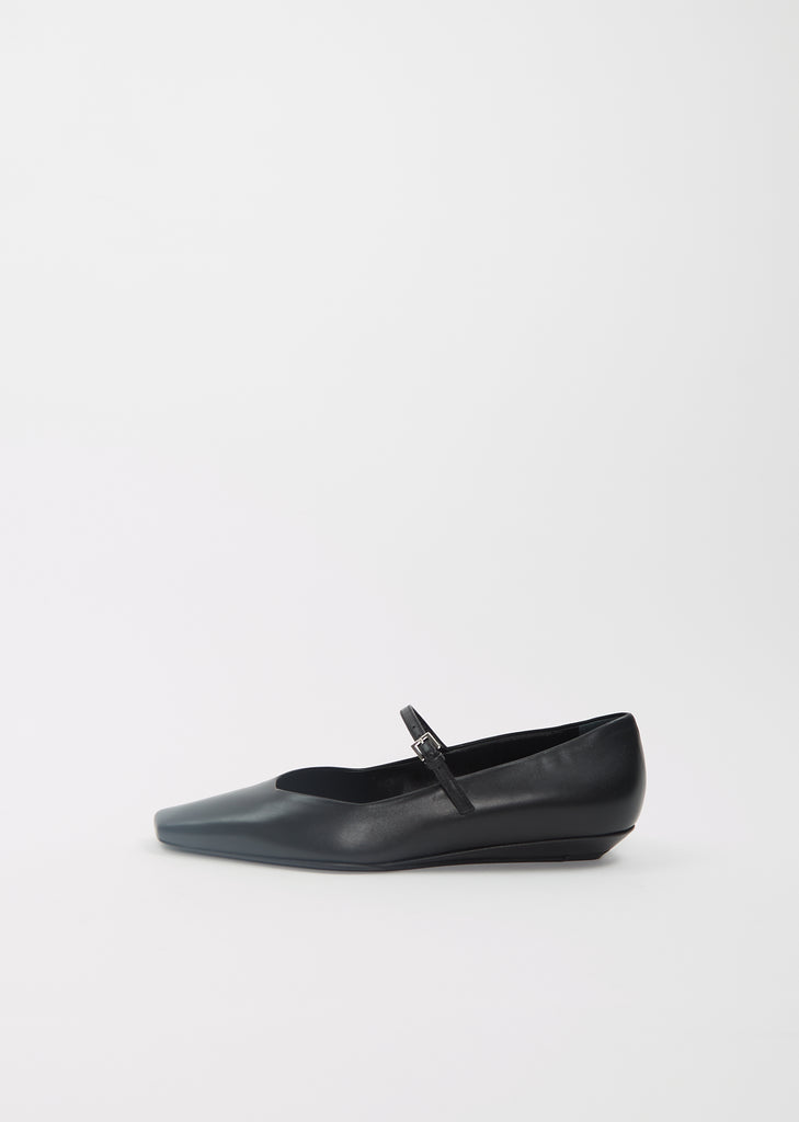 Leather Ballerina — Black