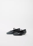 Leather Ballerina — Black