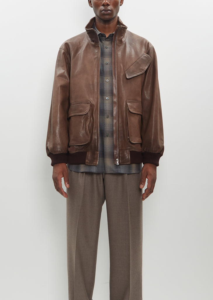 Leather Zip Blouson