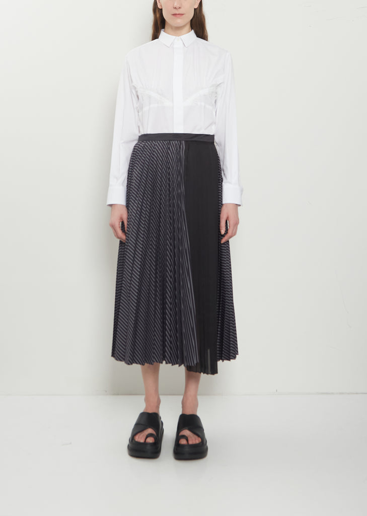 Pleated Cotton Poplin Skirt