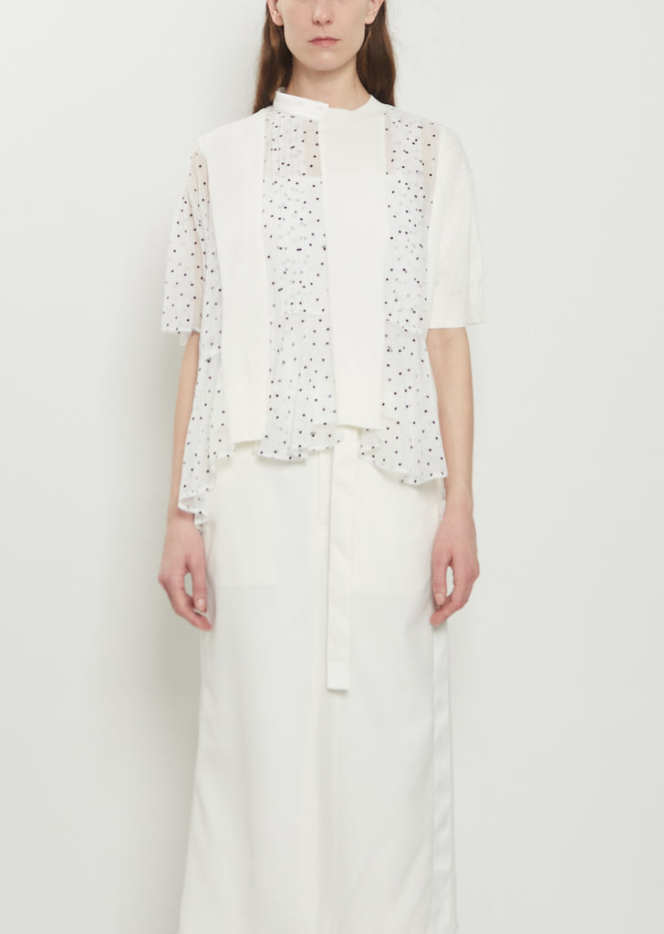 Polka Dot Paneled Cotton Top