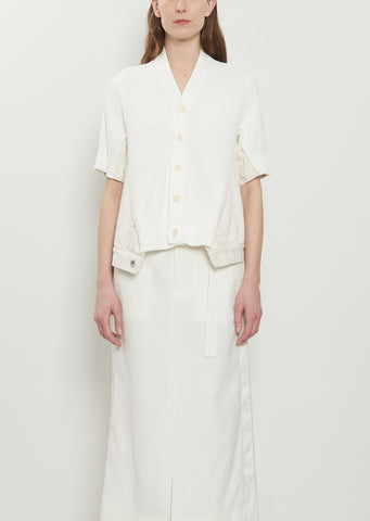 Denim x Knit Short Sleeve Cardigan