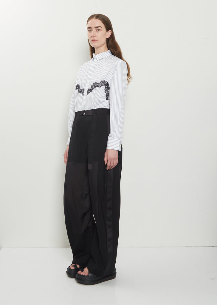 Wool Suiting x Sheer Voile Pants