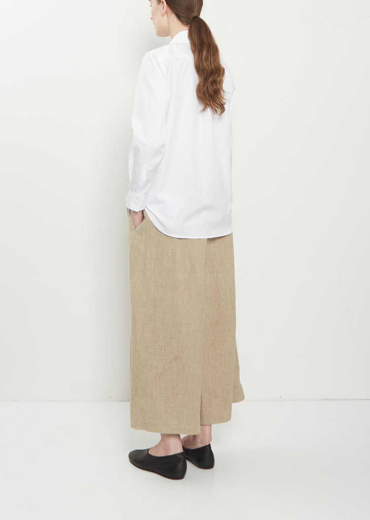 Round Collar Shirt with Lace Pocket