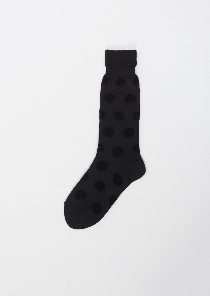 Dot Long Socks — Black