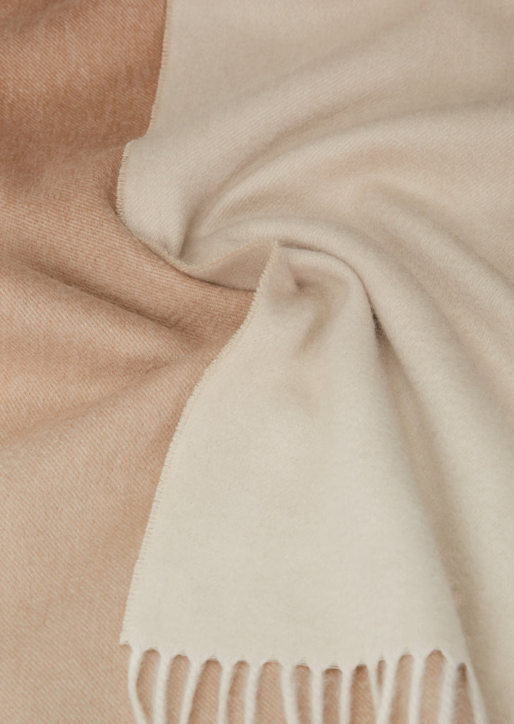 Nuance Ombre Cashmere Scarf — White Sands