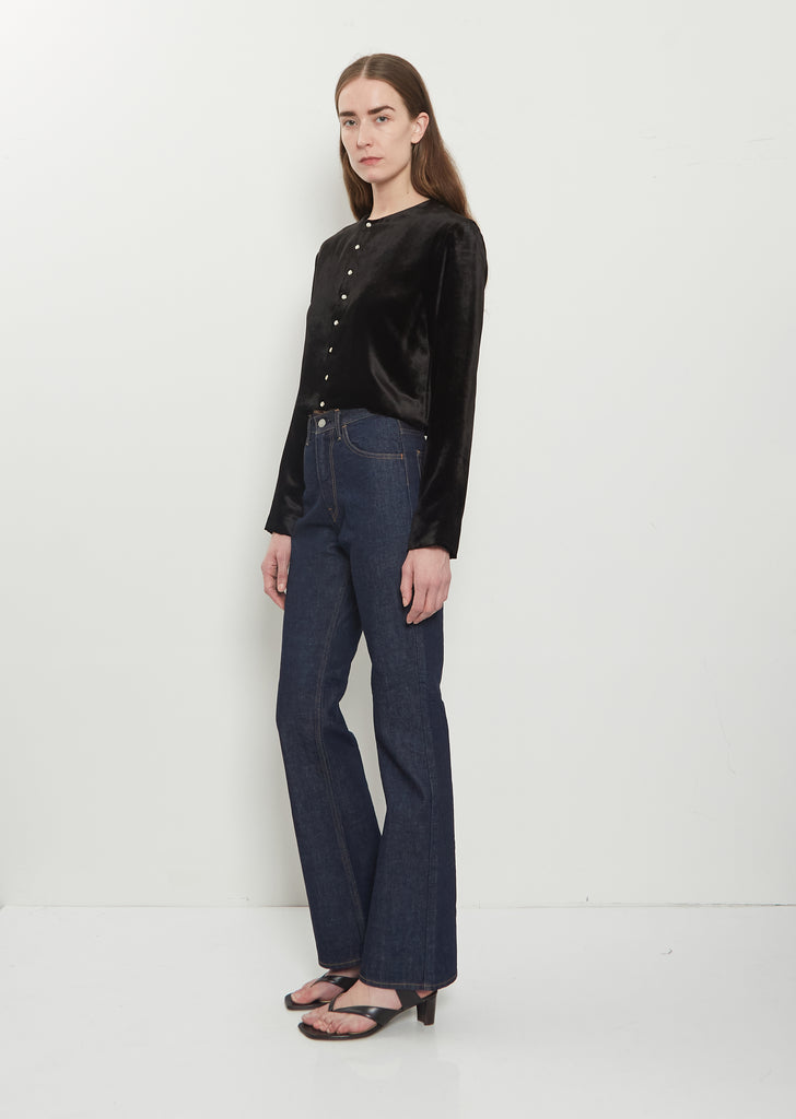 Silk Velour Snap Button Cardigan