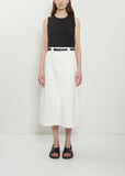 Side Vent Cotton Skirt — Off White